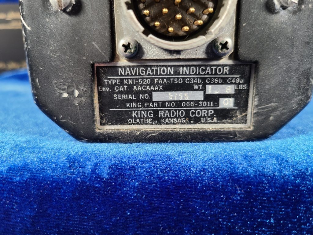 KING NAVIGATION INDICATOR, KING  KNI-520 (CORE) SERVICEABILITY UNKNOWN)