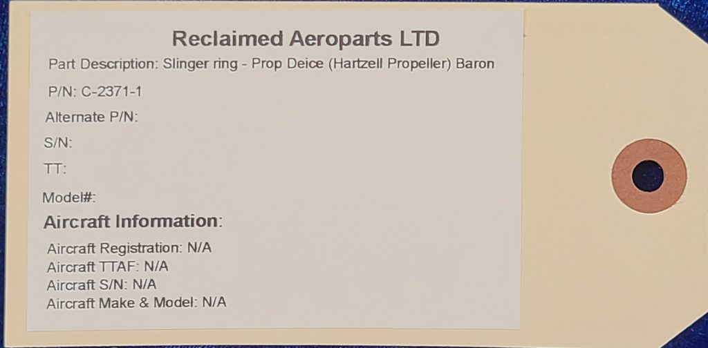SLINGER RING - PROP DEICE (HARTZELL PROPELLER) WITH TRANSFER TUBES