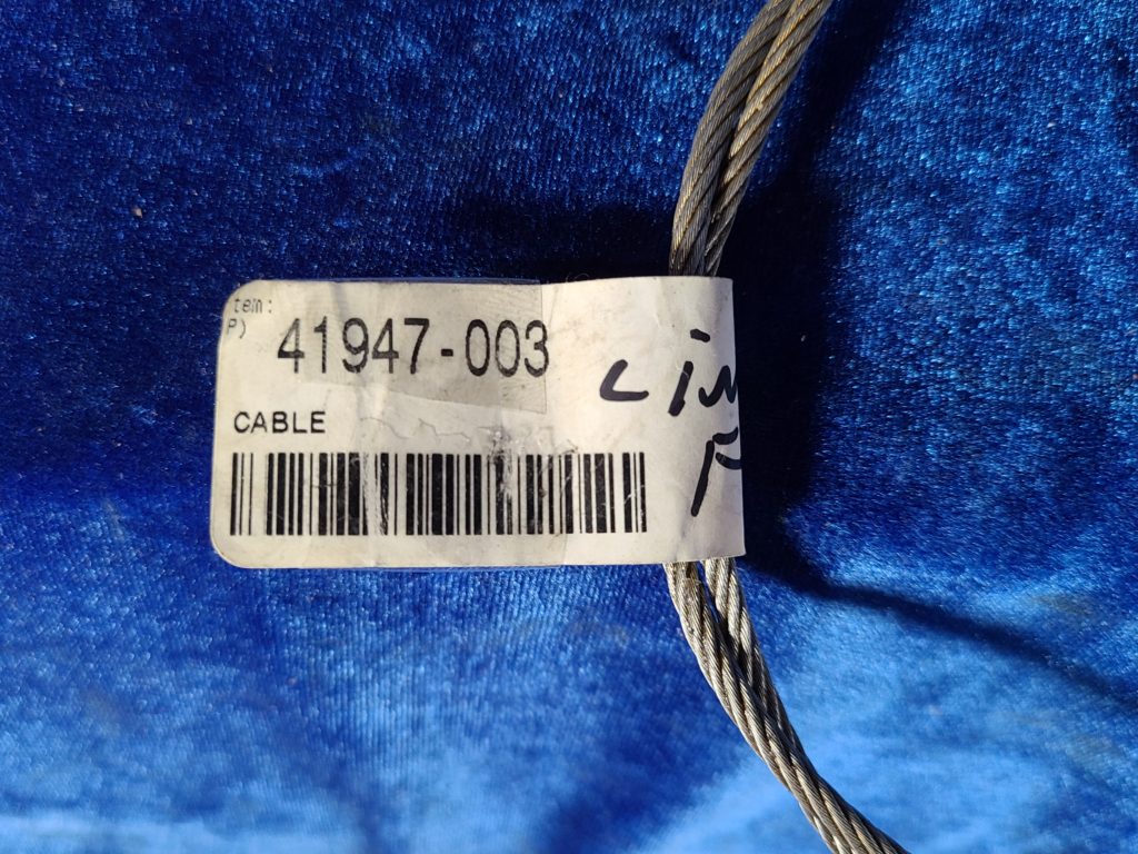 FORWARD RUDDER CABLE ASSY - NEW