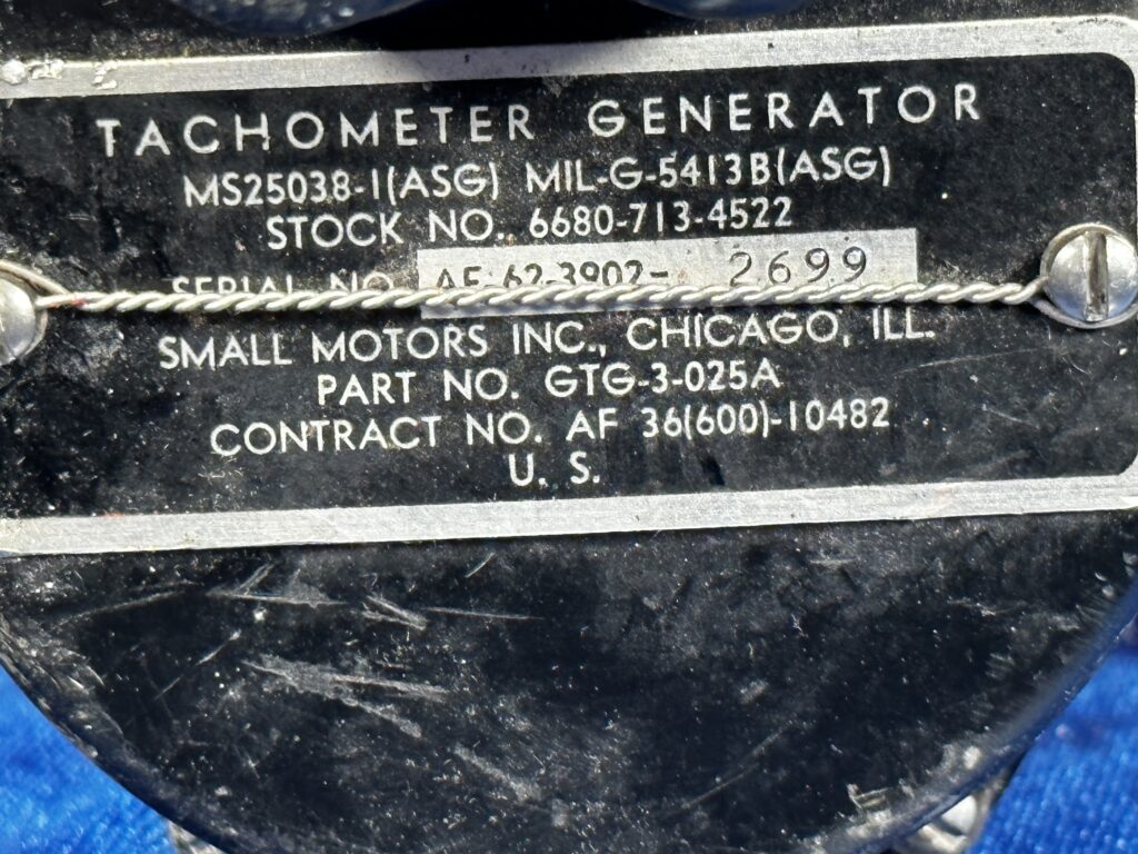 TACH GENERATOR (CORE) SMALL MOTORS INC.