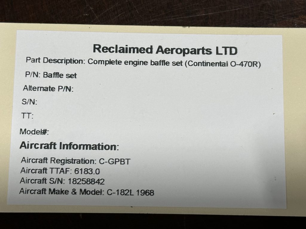 BAFFLE SET - ENGINE (CONTINENTAL 0-470R) COMPLETE
