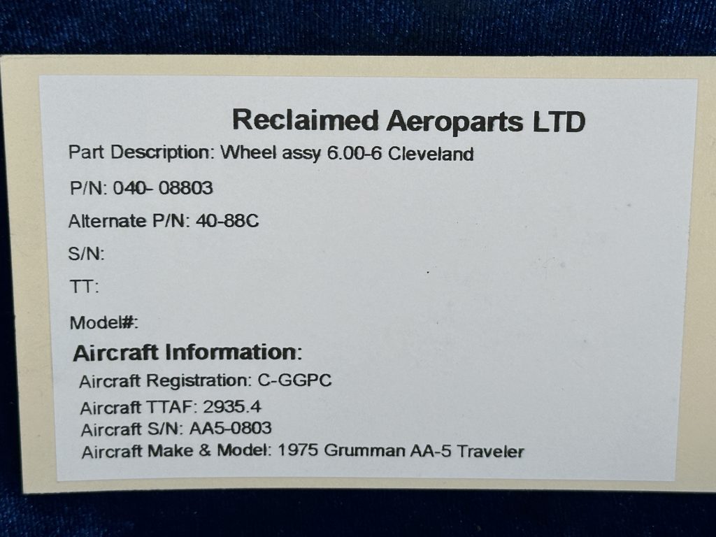 WHEEL ASSY 6.00-6 (CLEVELAND) 2 WHEEL ASSY 6.00-6 (CLEVELAND) 2