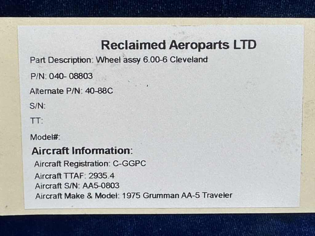WHEEL ASSY 6.00-6 (CLEVELAND) WHEEL ASSY 6.00-6 (CLEVELAND)