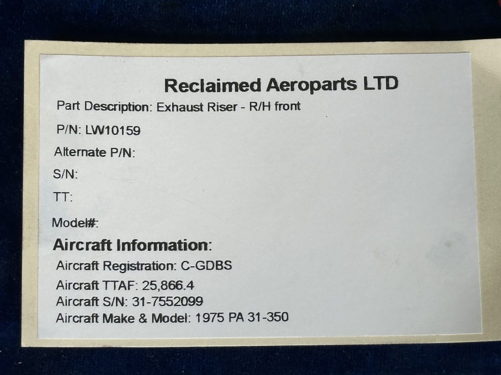 EXHAUST RISER - RH FRONT