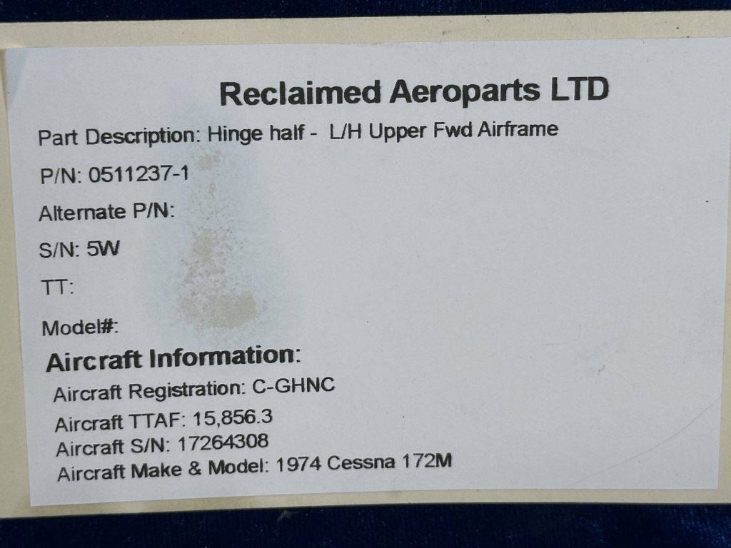 HINGE HALF - LH UPPER FWD AIRFRAME