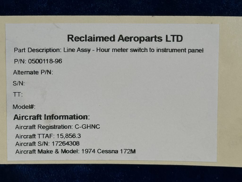 LINE ASSY - HOUR METER SWITCH TO INSTRUMENT PANEL LINE ASSY - HOUR METER SWITCH TO INSTRUMENT PANEL