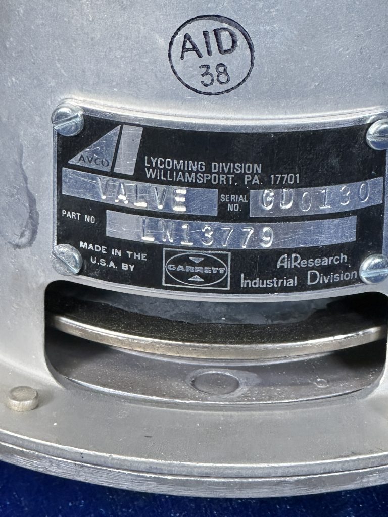 VALVE - POP OFF - TURBO (LYCOMING)