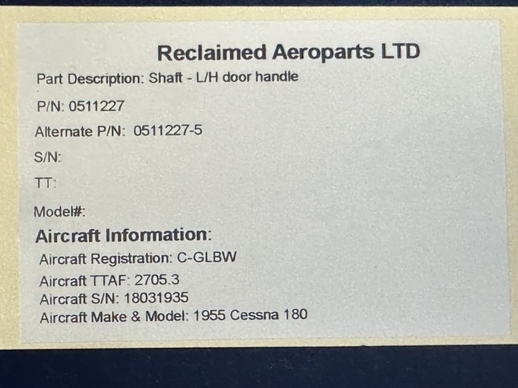 SHAFT - LH DOOR HANDLE