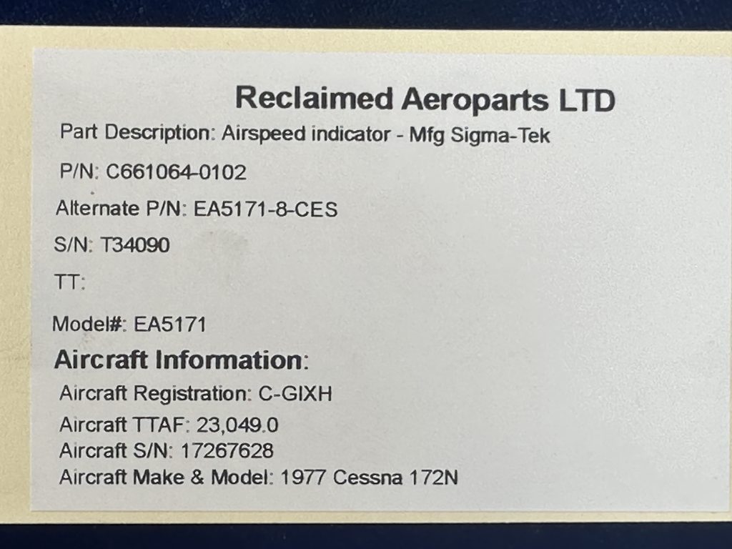 AIRSPEED INDICATOR (SIGMA-TEK)