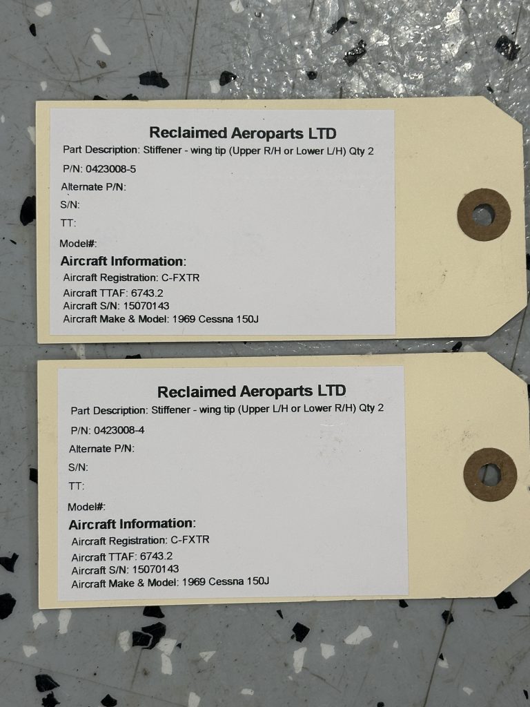 STIFFENER - WING TIP UPPER & LOWER RH & LH (SET OF 4EA)