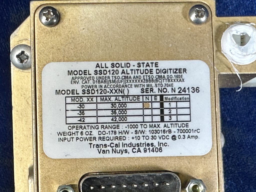 ALTITUDE ENCODER 10-30 volts(TRANS CAL INDUSTRIES)