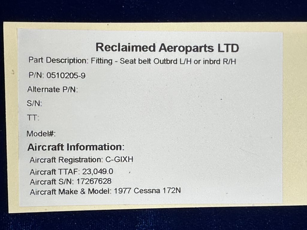 FITTING - SEAT BELT OUTBRD LH OR INBRD RH