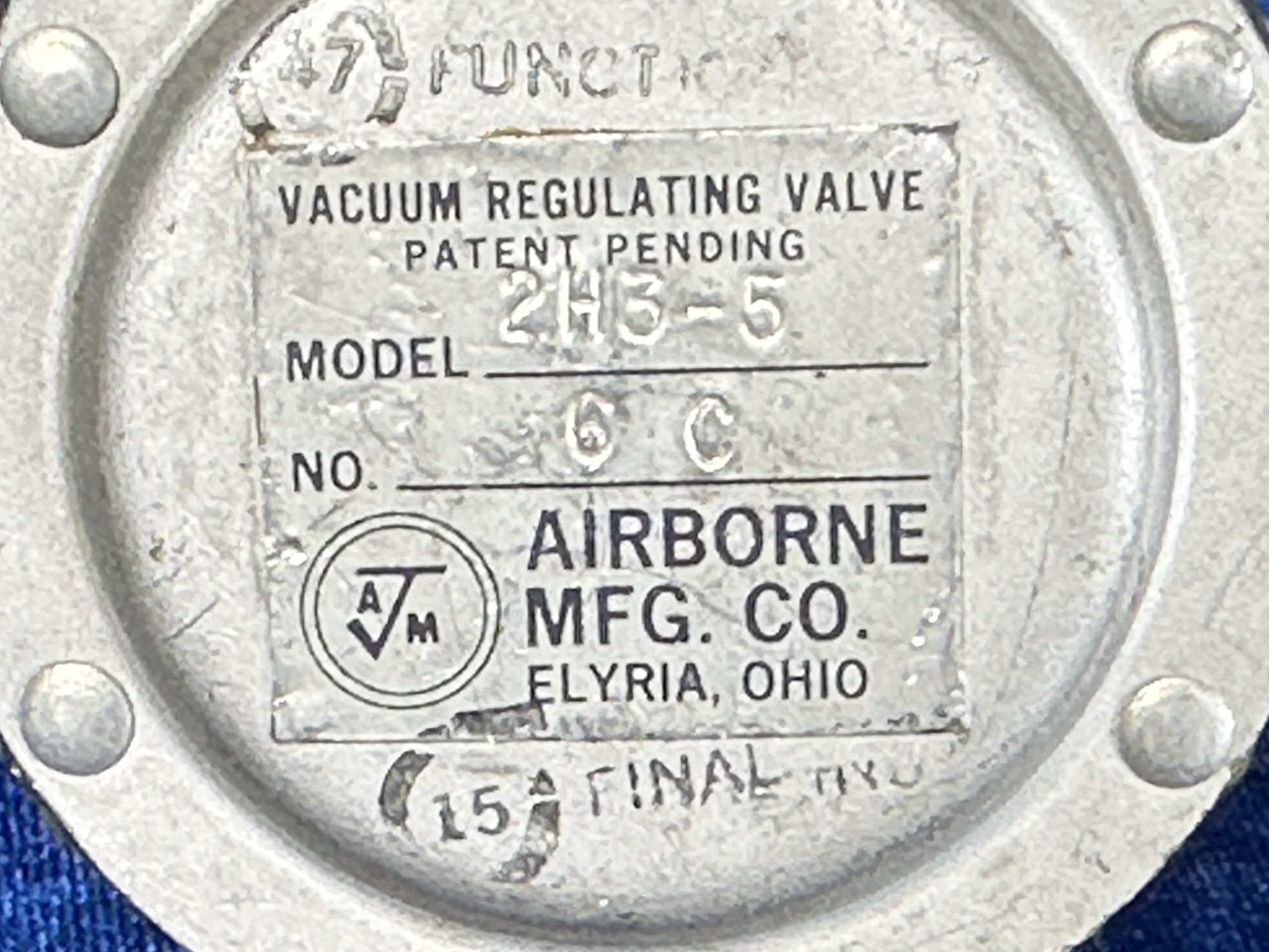 VACUUM REGULATING VALVE (AIRBORNE)
