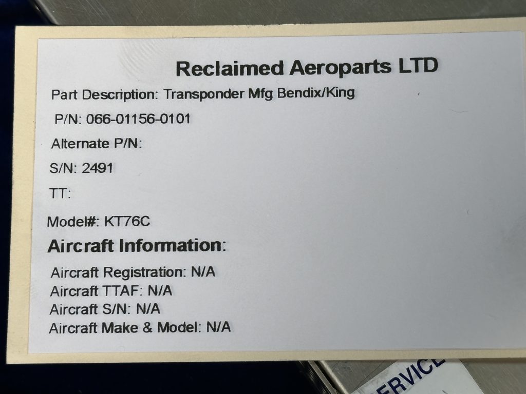 TRANSPONDER (BENDIX KING)